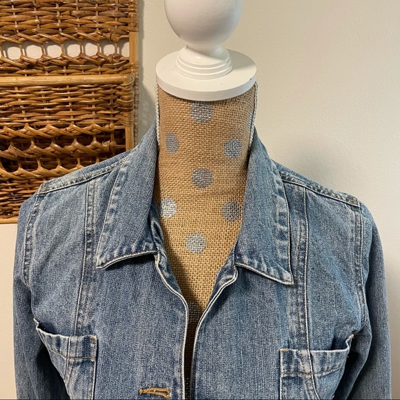 Clio Petites Vintage Jean A Line Button Jacket 6 - Picture 6 of 15